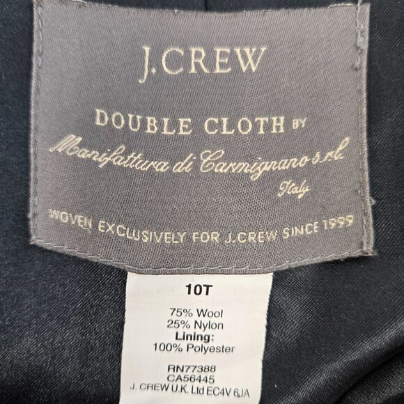 J. Crew Double Cloth Wool Blend Collarless Long Coat Size 10 Tall - Picture 3 of 6
